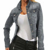 Women Slim Fit Single-Breasted Denim Coat