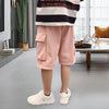 Boys Fashion Solid Color Hole Design Casual Shorts