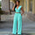 Women Elegant Work Office High Waist V Neck Sleeveless Solid Color Wide Leg Jumpsuits With Belt