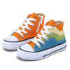 Kids Rain Canvas Shoes Color-block Zipper Shoelace