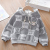 18M-7Y Toddler Girl Long-Sleeved Cartoon Rabbit Letter Print Hooded Tops