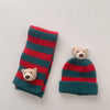 Striped Bear Scarf And Hat Beanie Set Kid Accessories