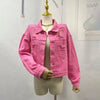 Women Fashion Vintage Rhinestone Tassel Ripped Denim Jacket