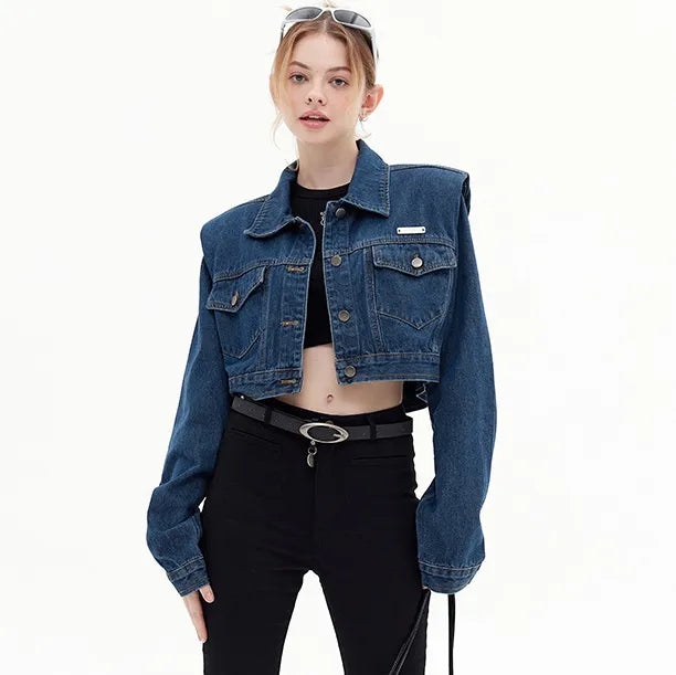 Women Fashion Long Sleeve Denim Jacket jeans