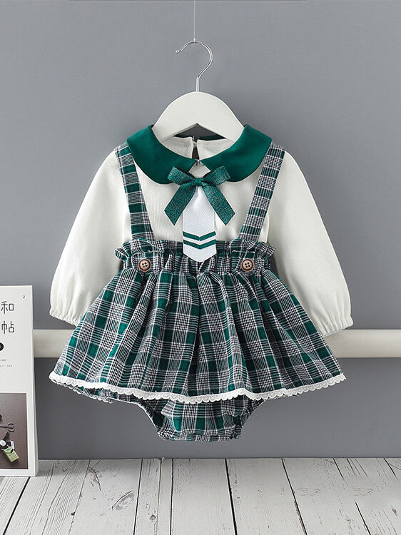 2 Pieces Baby Girl Set Top And Suspender Skirt High Quality