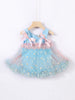 Flower Trim Mesh Bowknot Princess  Baby Onesies For Girl High Quality