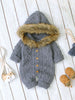 Cable-knit Baby Hooded Jumpsuit