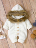 Cable-knit Baby Hooded Jumpsuit