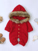 Cable-knit Baby Hooded Jumpsuit