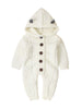 Baby Ear Cable-knit Eyelets  Hooded Jumpsuit