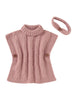 Sleeveless High Neck Knitted Top And Headband