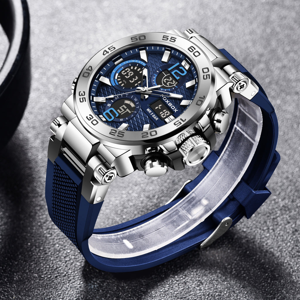 Sports Watch for Men, Dual Display Digital Quartz Watch, Alarm Clock Chronograph Multifunction Luminous Watch, Ideal choice for Gifts FS