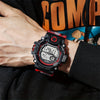 Casual Men's Sports Style Silicone Strap Electronic Watch, 24H Date Week Chronograph Stopwatch Alarm Luminous Multifunctional Wristwatches FS