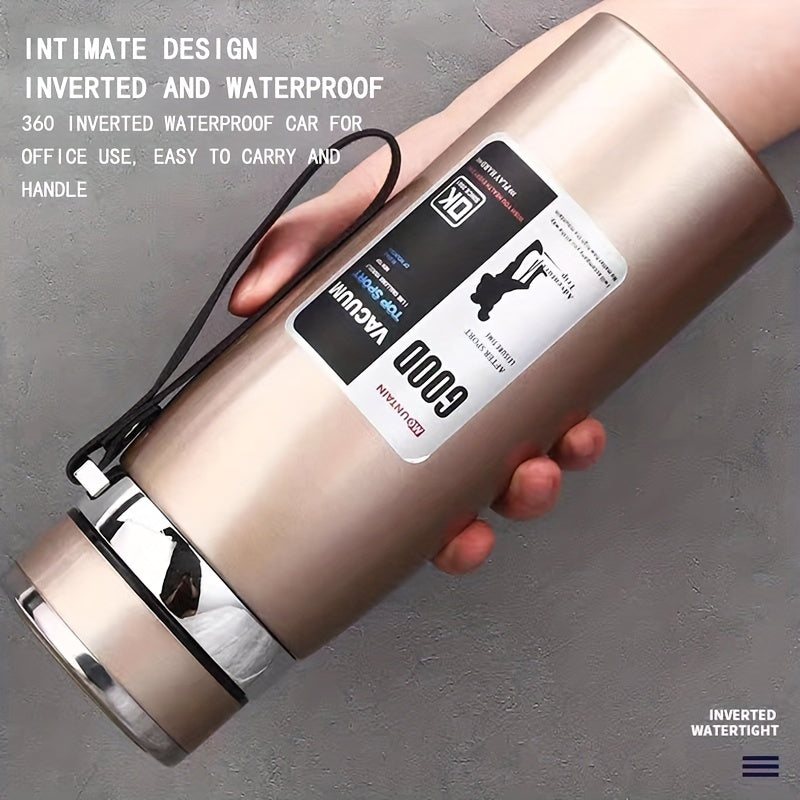 Tea Cup Water Bottle 1000ml 316 Stainless Steel Portable Insulated Cup, Large Capacity  For Outdoor Camping Travel, FS