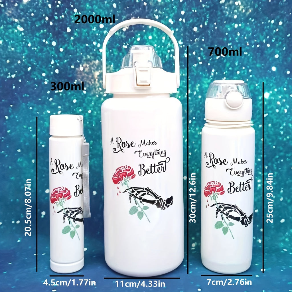 Halloween-Themed Leak-Proof Sports Water Bottles - Durable pcs, Perfect For Outdoor Activities & Dining, Ideal Birthday Or Holiday Gift, Available In 1pc Or 3pcs Set FS
