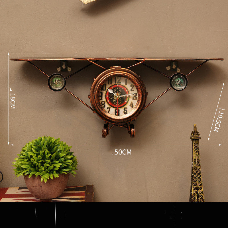 Retro airplane wall clock home wall wall decoration electronic clock