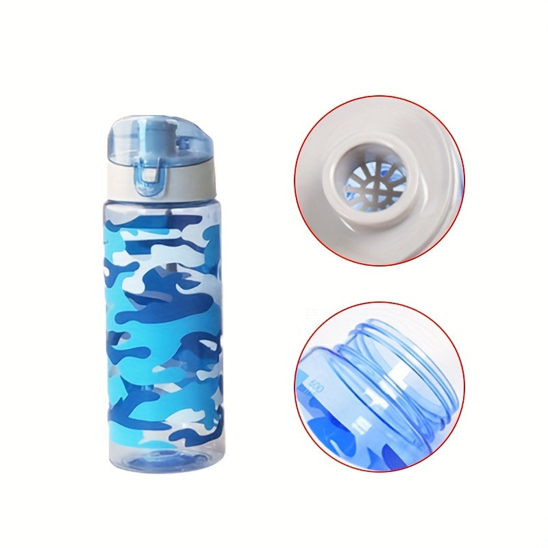 Sports Water Bottle 1pc Portable Camouflage Water Bottle for Sports and Fitness - BPA-Free Plastic, Leak-Proof, Easy to Carry, FS