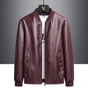 New Men's Casual Leather Clothing Autumn And Winter Standing Collar Plus Size Velvet Padded Thickened Coat