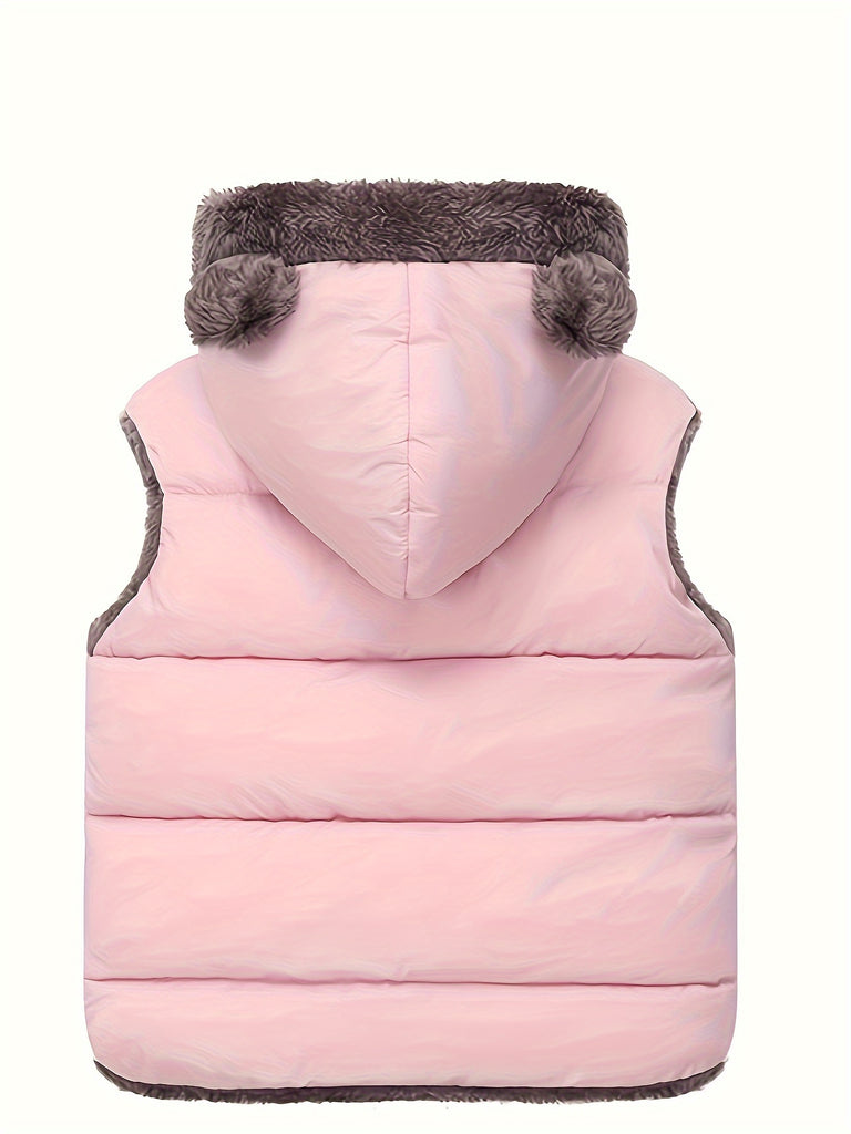 Girls Hooded Vest Winter Tops, Girl Clothing, FS