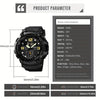 Skmei Large Dial Watch Digital Fashion Multifunctional Electronic Watch For Men Ideal Choice For Gifts FS