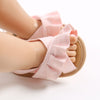 3-18M Baby Girl Ruffled Crossover Soft-Sole Sandals Trendy Shoes