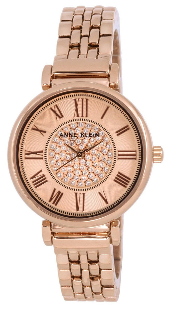 Anne Klein Crystal Accents Rose Gold Tone Dial Quartz 3872RGRG Women's Watch