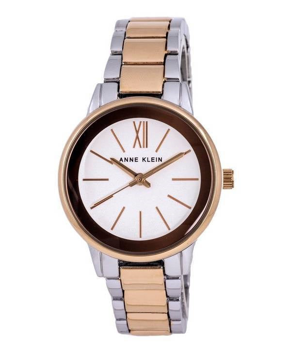 Anne Klein Two Tone Stainless Steel White Dial Quartz 3877SVRT Women's Watch