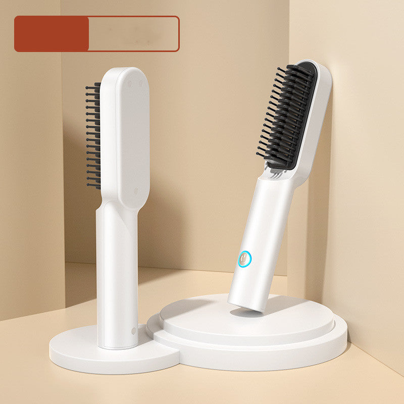 Hot Air Comb USB Portable Re chargeable Professional Hair Dryer Brush 2 In1 Mini Hair Straightener Curler Brush Hair Styler