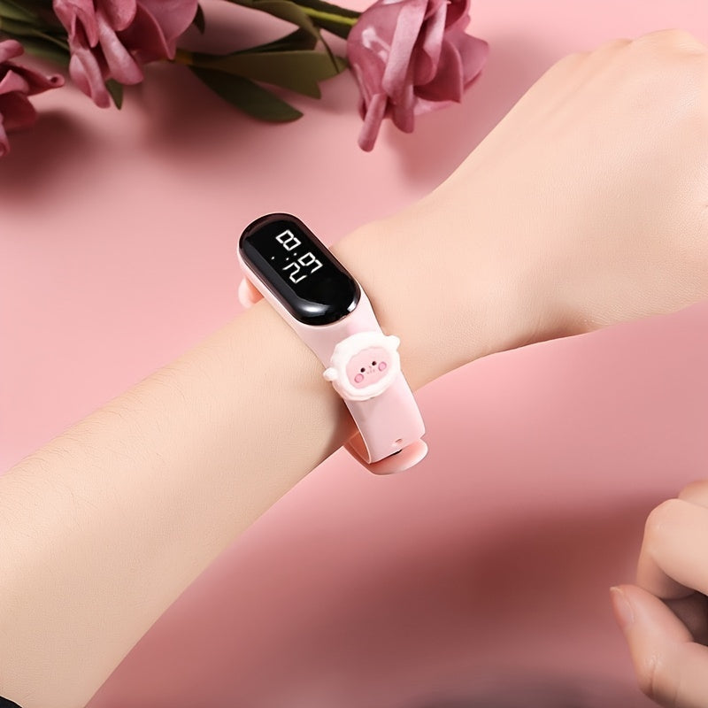 Preppy Style Digital Sports Watch for Kids – Black Non-Waterproof Silicone Strap , Digital Oval Dial, Electronic Movement, Suitable for Teens Over 15 Years Old – Ideal Gift FS