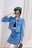 High waist long sleeve skirt pinched waist jacket 2pcs set