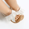 3-18M Baby Girl Ruffled Crossover Soft-Sole Sandals Trendy Shoes