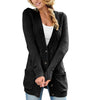 Women's sweater jacket pure color long cardigan