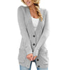 Women's sweater jacket pure color long cardigan