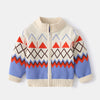 Kid Boy Knitted Geometric Pattern Printing Cardigan Sweater Cardigans