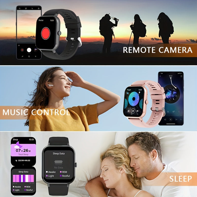 Smart Watch With Answering/Wireless Calls, 4.65 Cm HD Screen, Fitness Tracker, 123 Sports Modes, Fitness, Steps/Calories, Sitting Reminder, Message Push, Remote Photo, Music Control, AI Voice Assistant Smart Watch FS