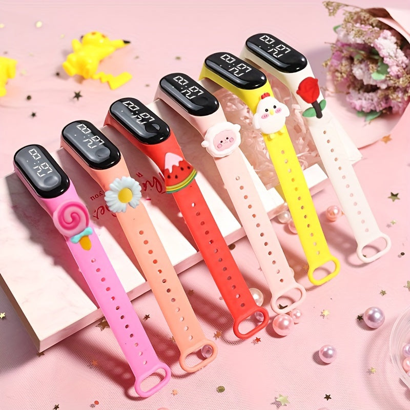 Preppy Style Digital Sports Watch for Kids – Black Non-Waterproof Silicone Strap , Digital Oval Dial, Electronic Movement, Suitable for Teens Over 15 Years Old – Ideal Gift FS