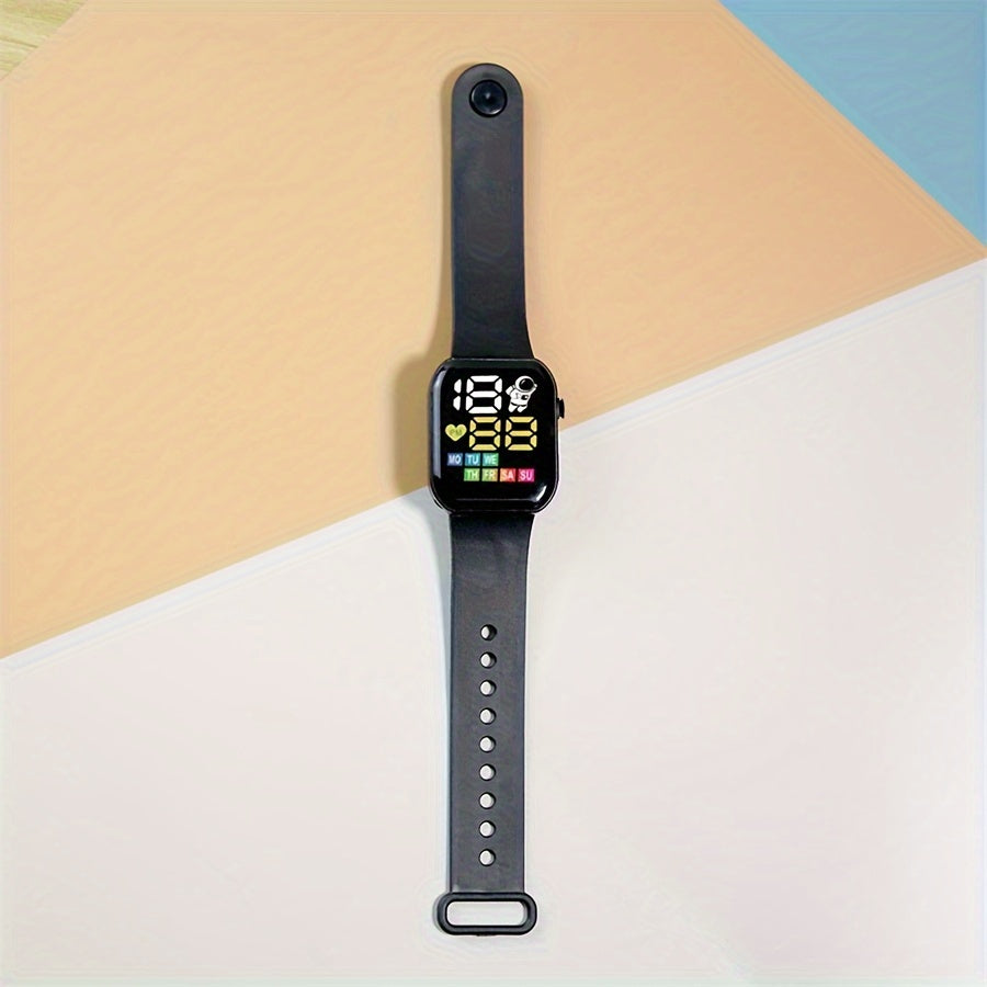 Sports Watch for Adults Digital Wrist  with Spaceman Theme, Silicone Band, Glow Details, Electronic Movement, Non-Waterproof - Adjustable Time & Date FS