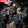 SMAEL Off-road Camouflage Men's Large Dial Watch, Luminous,, Alloy Dual Display Watch FS