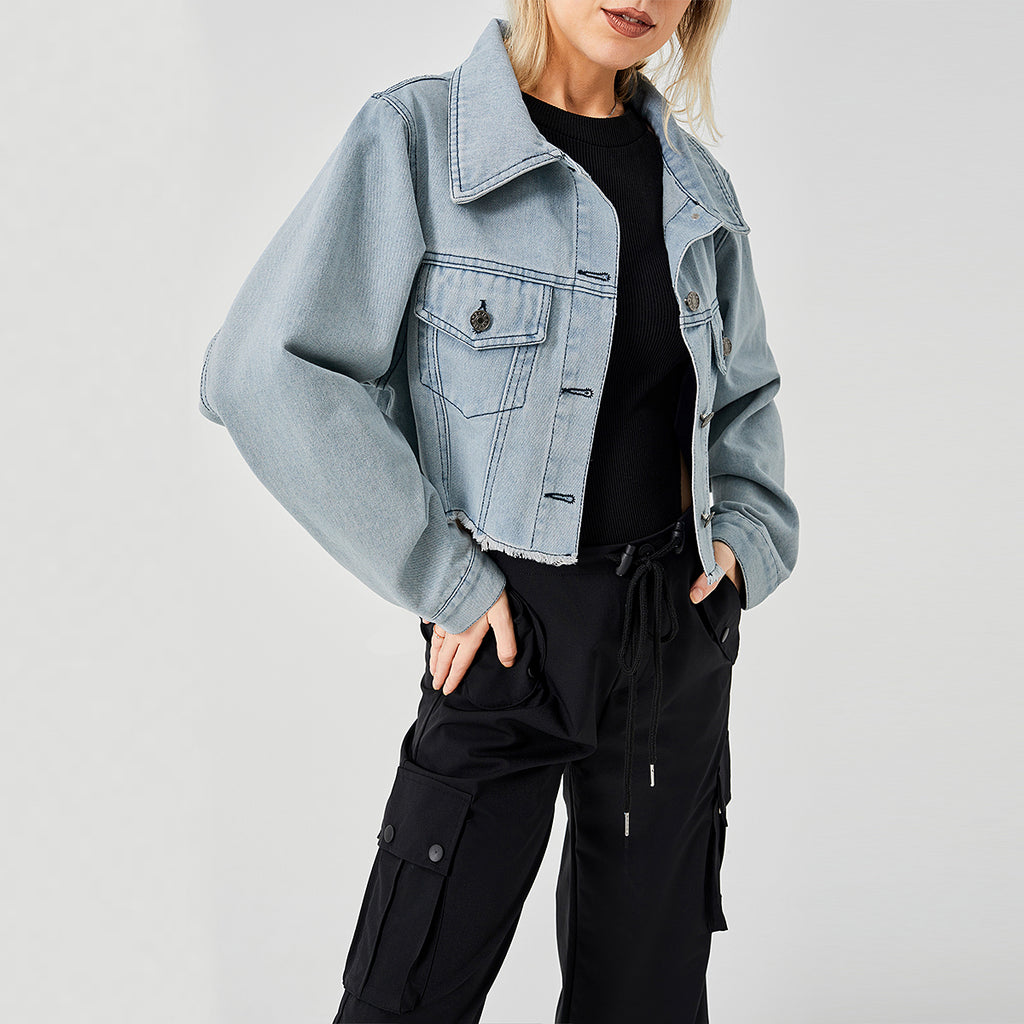 The Raw Edge Design Is Retro And Loose With A Soft Denim Jacket