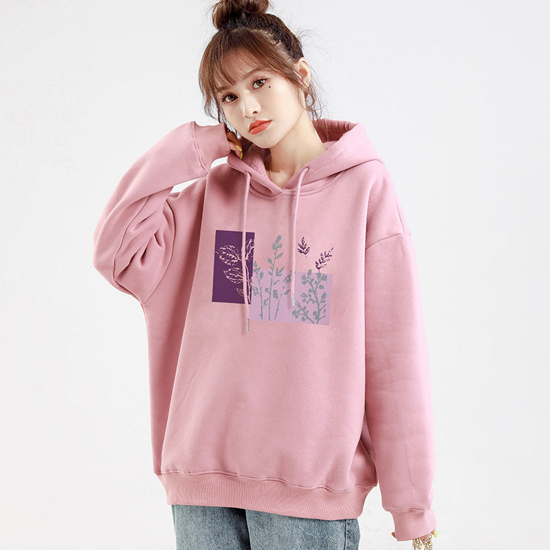 Autumn & winter long-sleeved all-match fleece hoodies for women