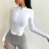 Yoga training jacket tight-fitting sports casual long-sleeved fitness clothes women's slim-fit quick-drying