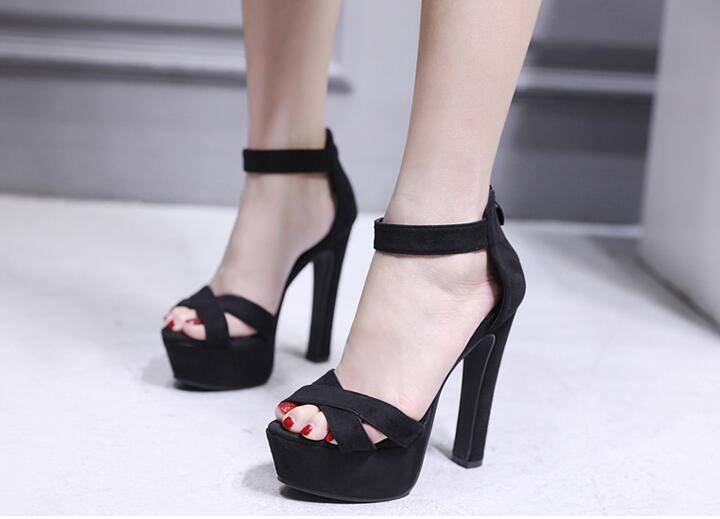 Women's sandals Sexy plus size high heel platform