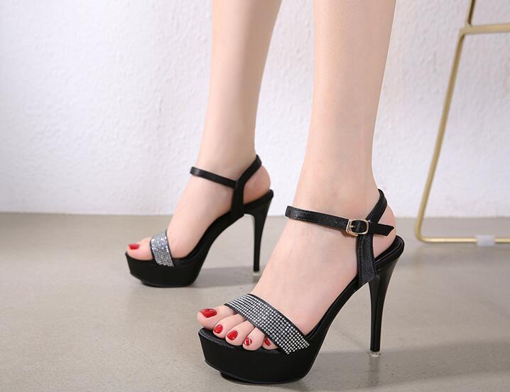 Women sandals 12CM High Heel height rhinestone stiletto