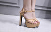 Women's sandals plus size chunky heel platform