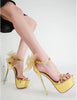 Golden sandals high-heeled new style women's