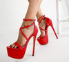 New style 16CM high heel satin sandals