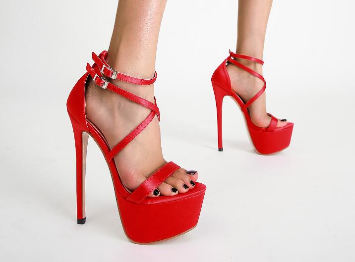 New style 16CM high heel satin sandals