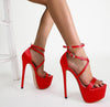 New style 16CM high heel satin sandals