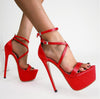 New style 16CM high heel satin sandals