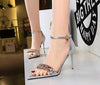 High-heeled metal rhinestone sexy sandals